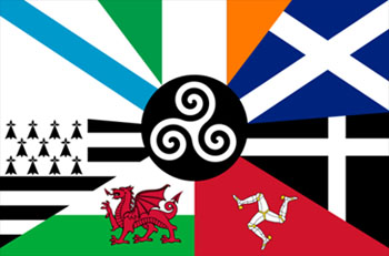 Combined flag of the Celtic Nations (Image from Wikimedia Commons)