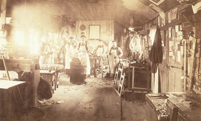Photo showing interior of Danny Thompson#0027s workshop