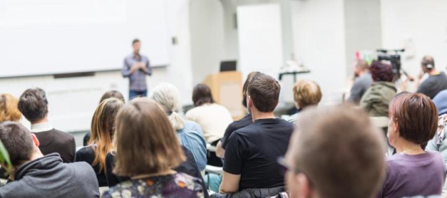 Audience watching a seminar