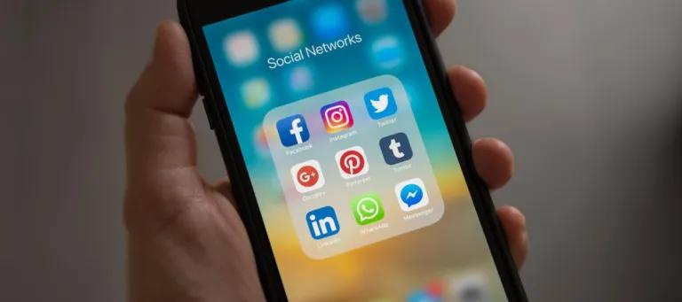 Social Media App Logos on Iphone Screen