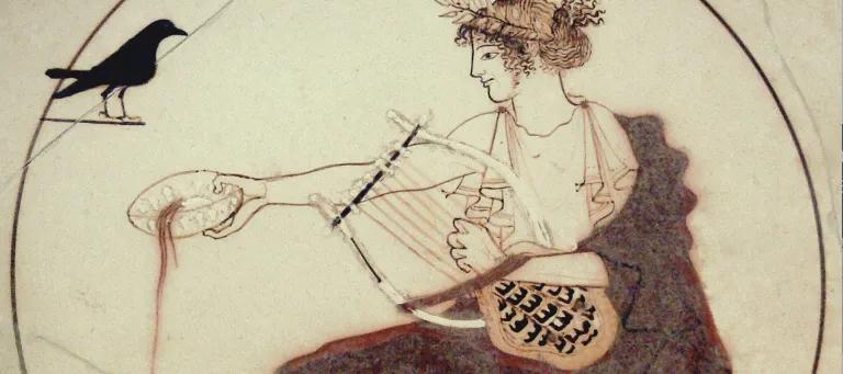 Apollo with a black bird