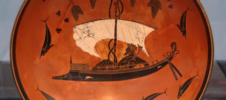 An ancient Greek vase showing Dionysios