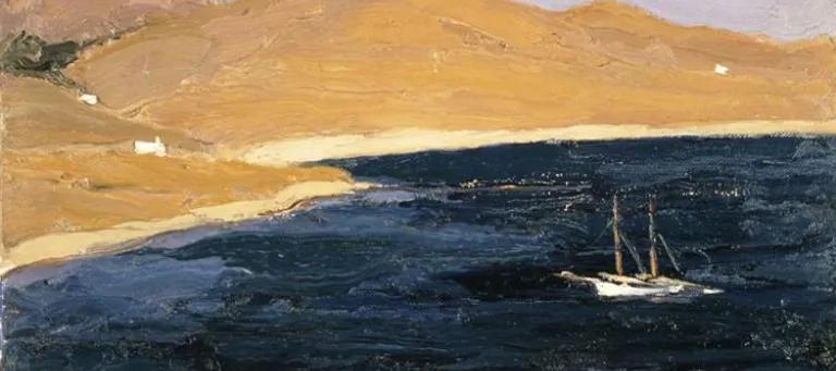 Seascape with boat