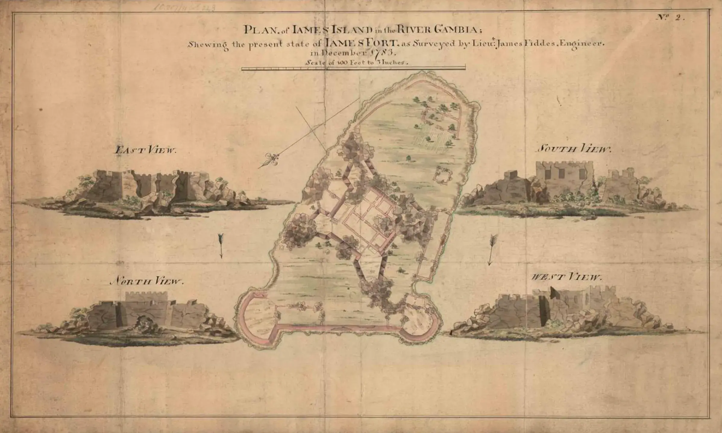 Image of a plan of Fort James in 1783