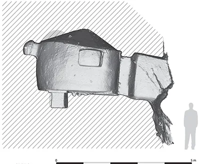 HCA a scan of a rock cut house at Ossi