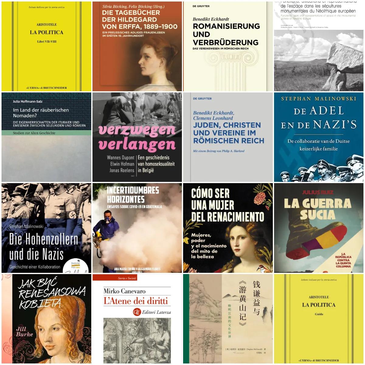 Book covers in a grid