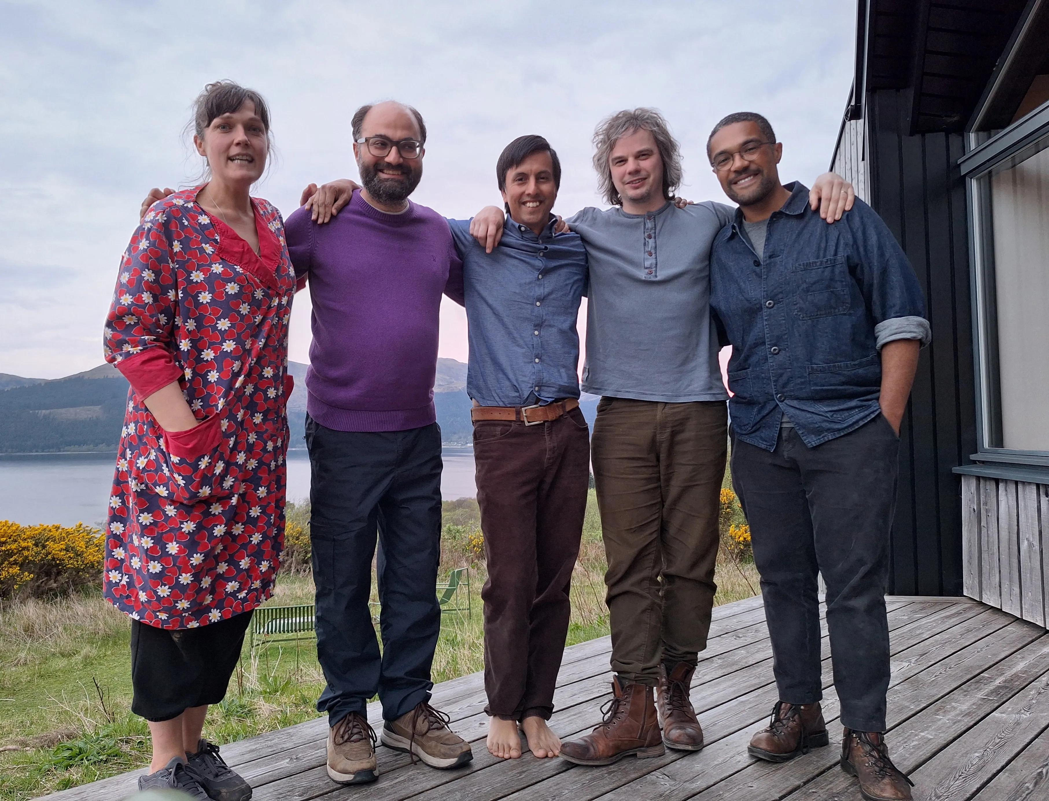 Members of the project team at a project meeting in Cove Park in the west of Scotland in April 2025