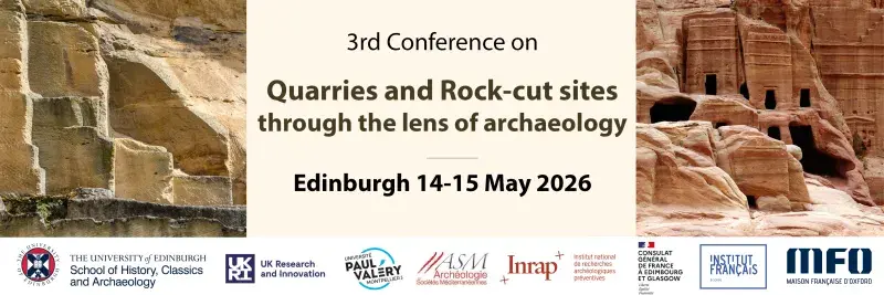 Images of rock-cut tombs with details of the conference