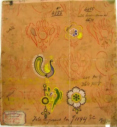 Design sketched on paper for a cylinder pattern
