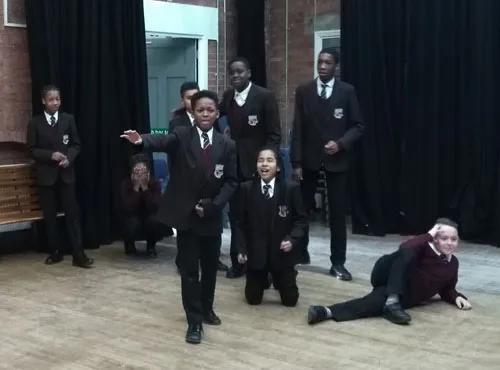 Children in drama class