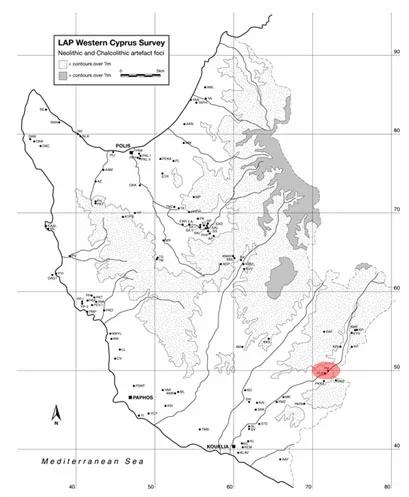 Map showing Prastio site location