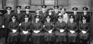 A group photo of women police officers taken in the 1920s or 30s