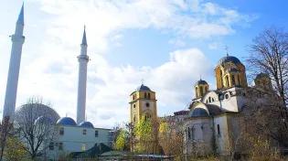 Photograph of Ferizaj Church and Mosque by Valdete Hasani