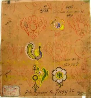 Design sketched on paper for a cylinder pattern